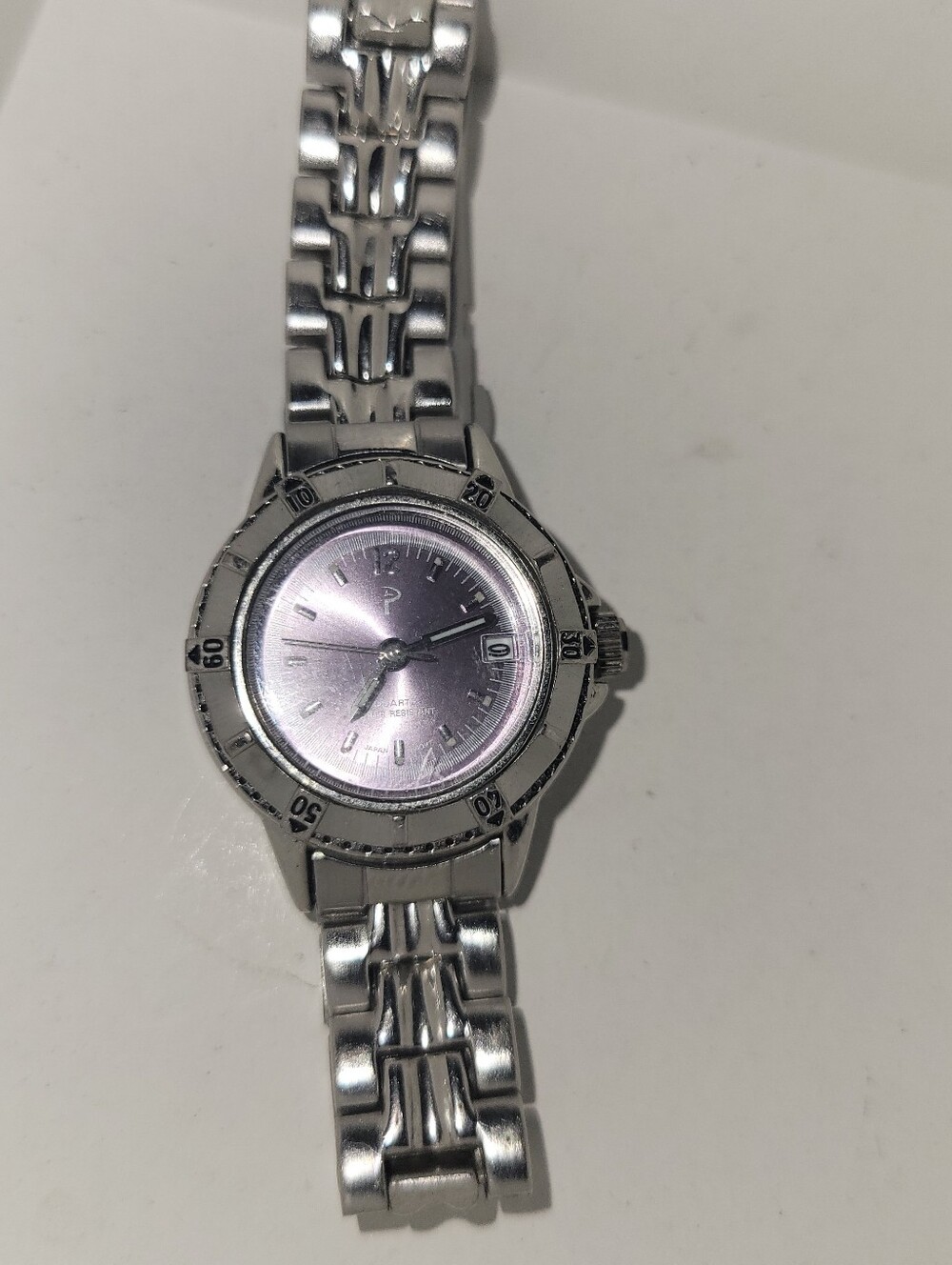 Peugeot Silver Bracelet Watch with Lilac Dial